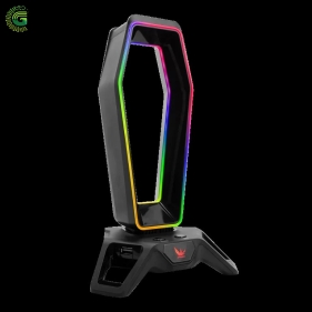 Đế treo tai nghe Zadez| ZHS-702G| RGB kiêm Soundcard 7-1 